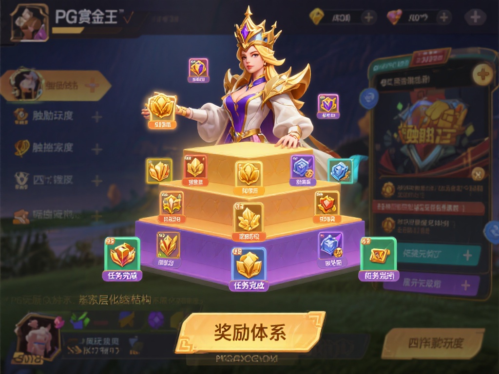 PG赏金女王的奖励体系采用了分层化结构，即不同玩家